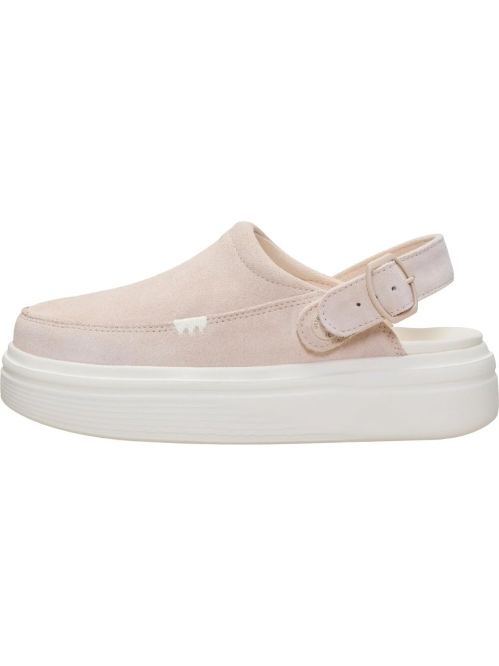 Women's Pink Austin Lift Suede Platform Clog Mule Shoes with Adjustable Strap